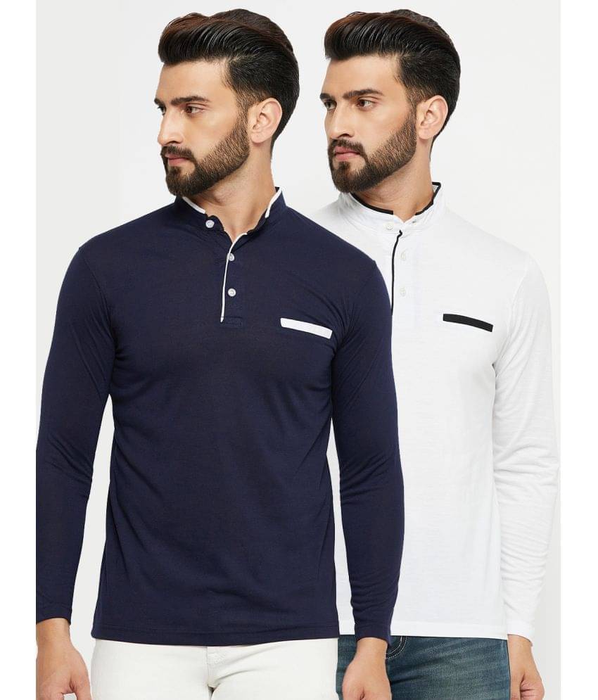 EMERALD APPAREL TRADING Pack of 2 Cotton Blend Regular Fit Men's T-Shirt ( Navy Blue ) EMERALD APPAREL TRADING Pack of 2 Cotton Blend Regular Fit Men's T-Shirt ( Navy Blue )