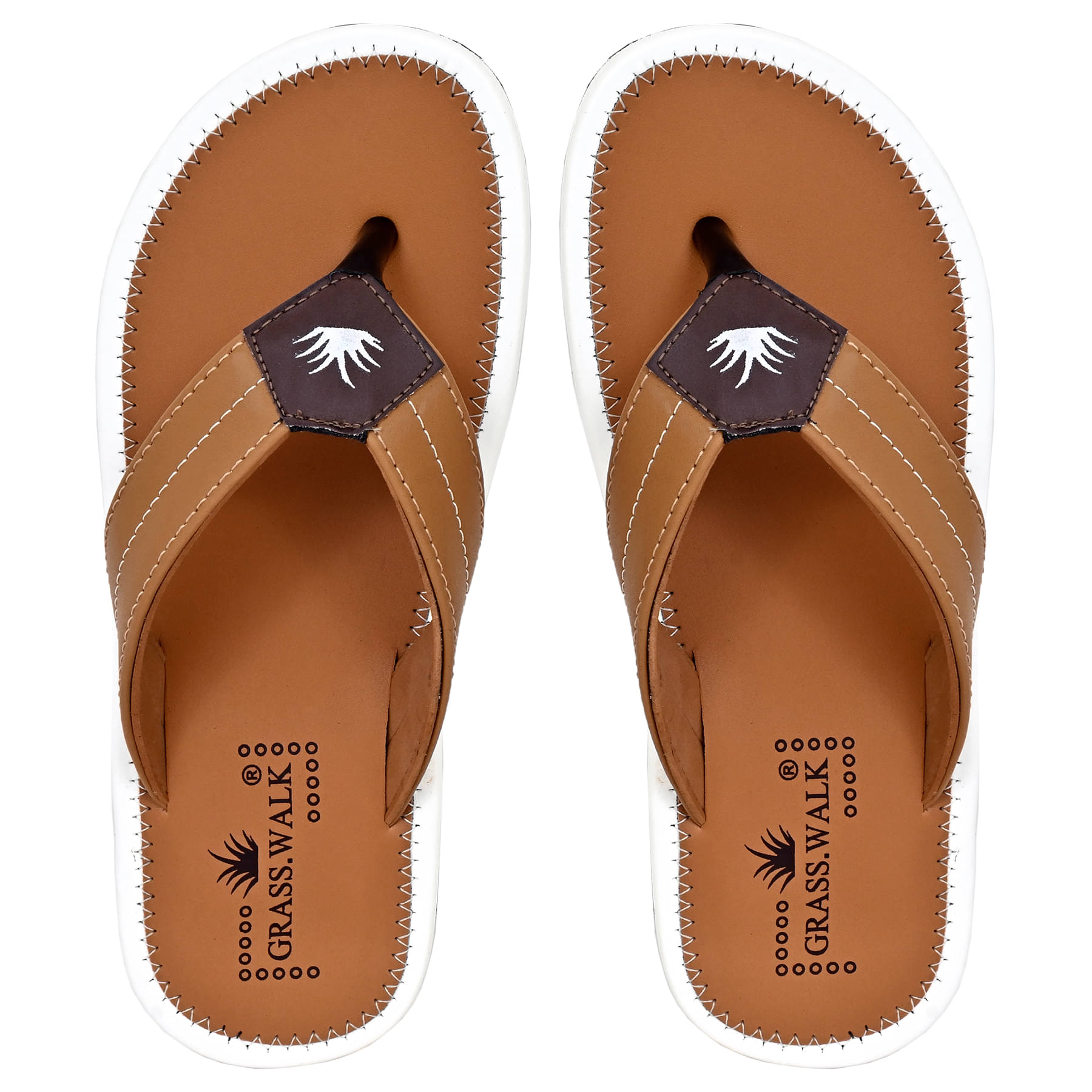     			GRASS WALK - Brown Men's Thong Flip Flop