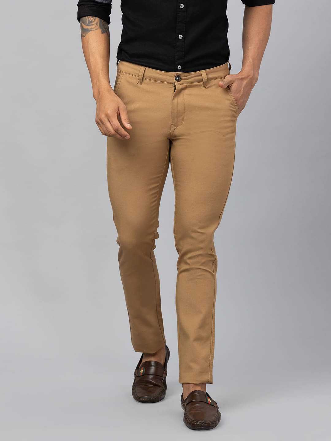     			Globus Brown Slim Chinos ( Pack of 1 )