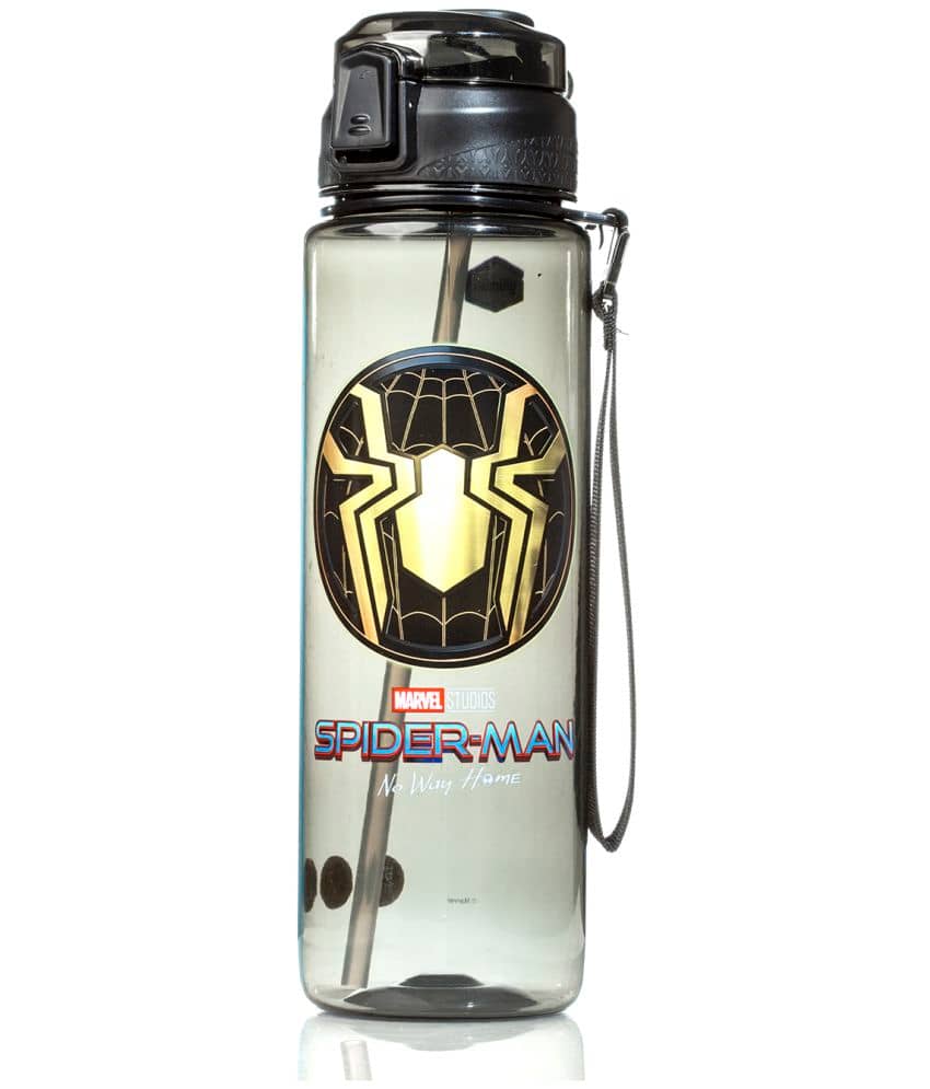 Gluman - Disney Spiderman Bottella Spout Black School Water Bottle 1000 mL ( Set of 1 )