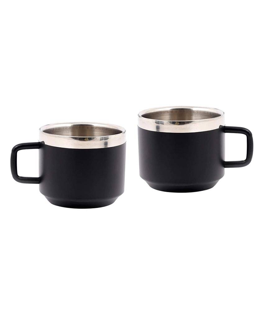     			Dynore - Steel Double Walled Tea Cup 120 ml ( Pack of 2 )