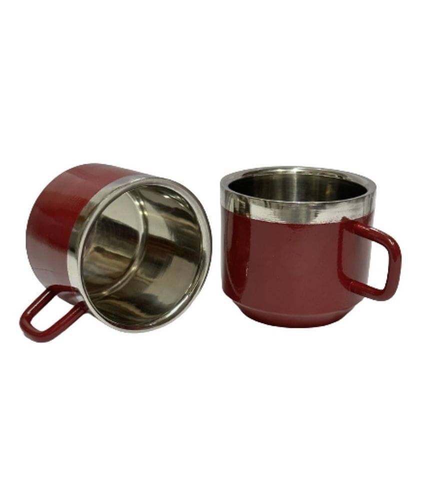     			Dynore - Steel Double Walled Tea Cup 120 ml ( Pack of 2 )