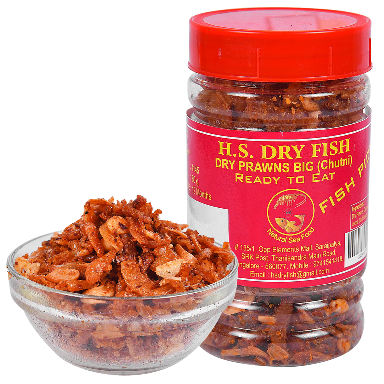 HS dry Fish DRY BIG PRAWNS CHUTNEY (READY TO EAT) 100 gm HS dry Fish DRY BIG PRAWNS CHUTNEY (READY TO EAT) 100 gm
