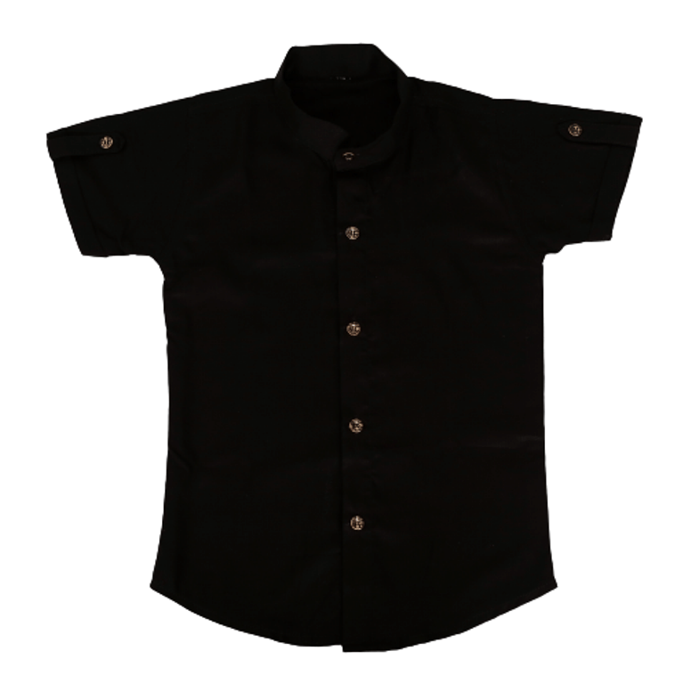 Homey Pack of 1 Boys Cotton Blend Half Sleeves Shirt ( Black ) Homey Pack of 1 Boys Cotton Blend Half Sleeves Shirt ( Black )