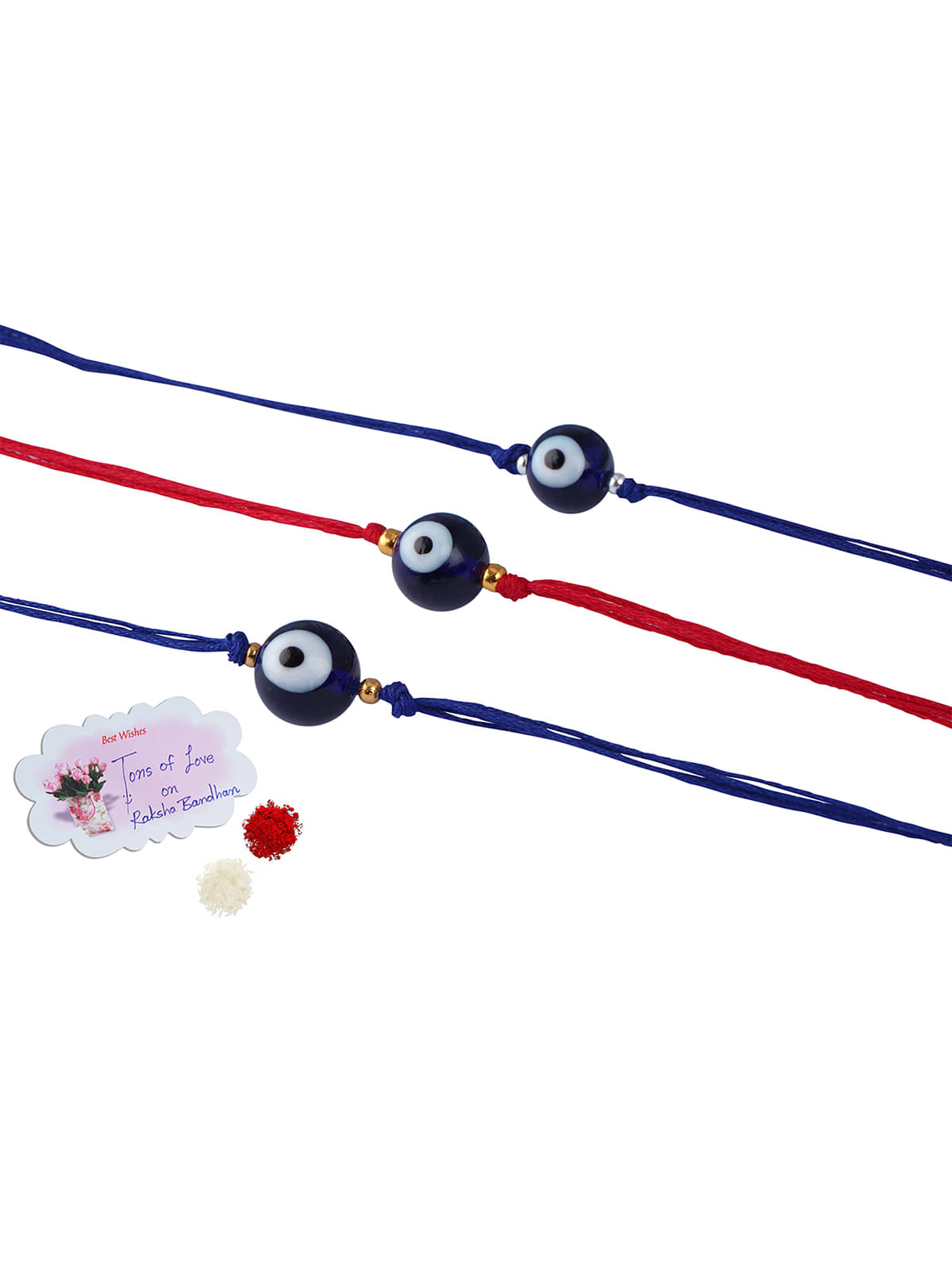     			JFL - Jewellery For Less - Blue Rakhi Combo ( Pack of 3 )