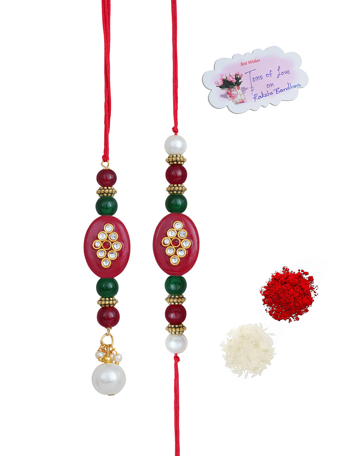 JFL - Jewellery For Less - Red Rakhi ( Pack of 2 ) - Bangles & Bracelets | Buy online on ZillyBuy