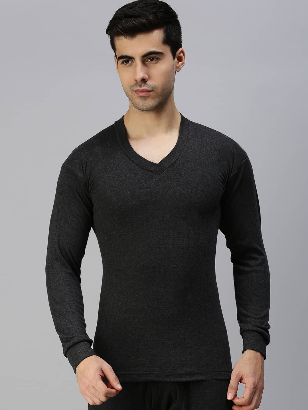 LUX PARKER Pack of 1 Cotton Thermal Tops For Men's ( Black )