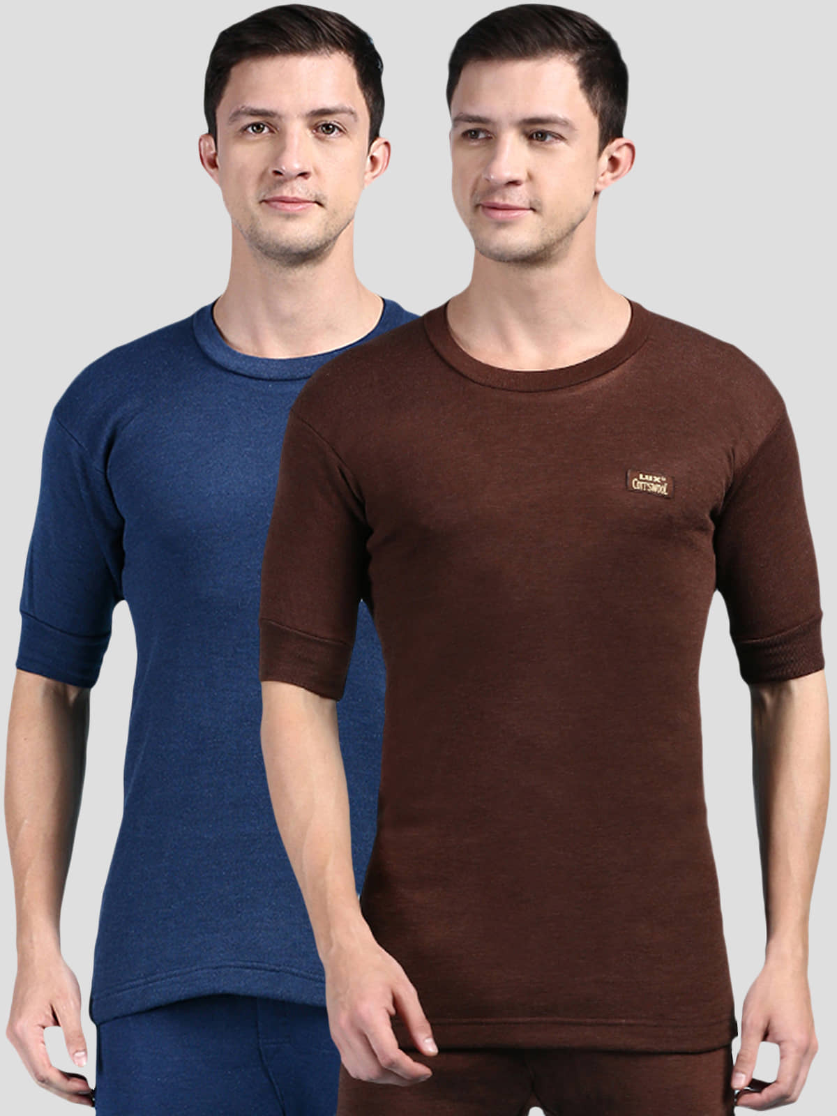 Lux Cottswool Pack of 2 Cotton Thermal Tops For Men's ( Blue )