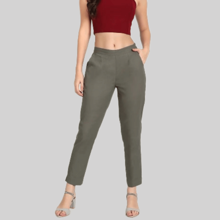     			PP Kurtis - Grey Lycra Regular Women's Formal Pants ( Pack of 1 )