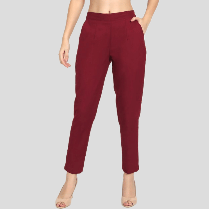     			PP Kurtis - Maroon Lycra Regular Women's Formal Pants ( Pack of 1 )