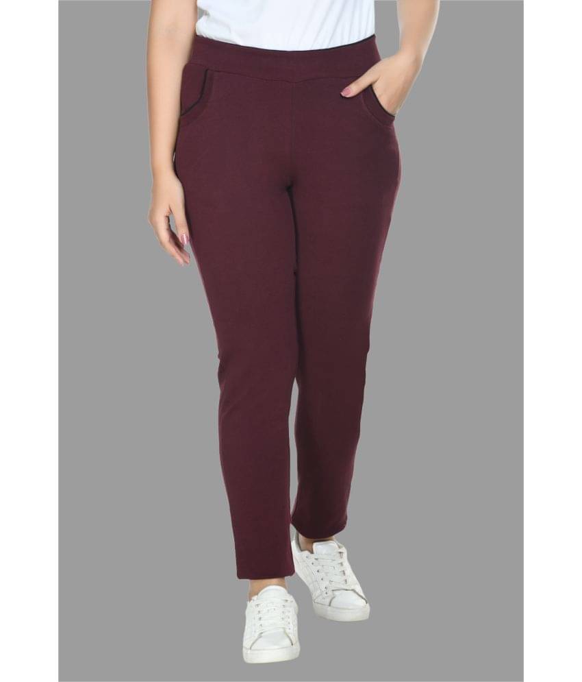     			PREEGO - Cotton Blend Slim Fit Wine Women's Jeggings ( Pack of 1 )