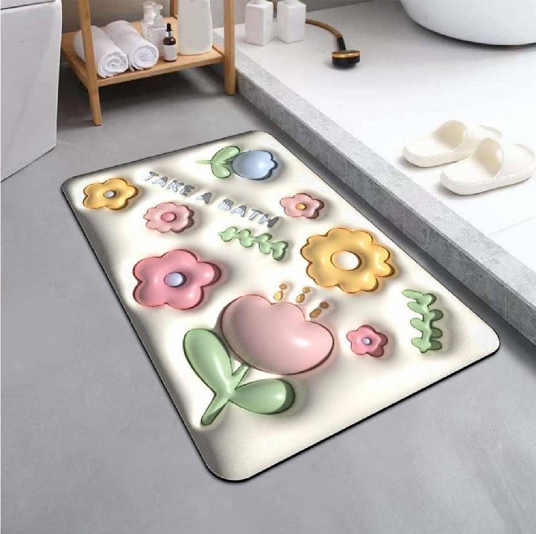     			RAMDEV ENTERPRISE Rubber Bath Mat 40x60 cm ( Pack of 1 ) - Multicolor