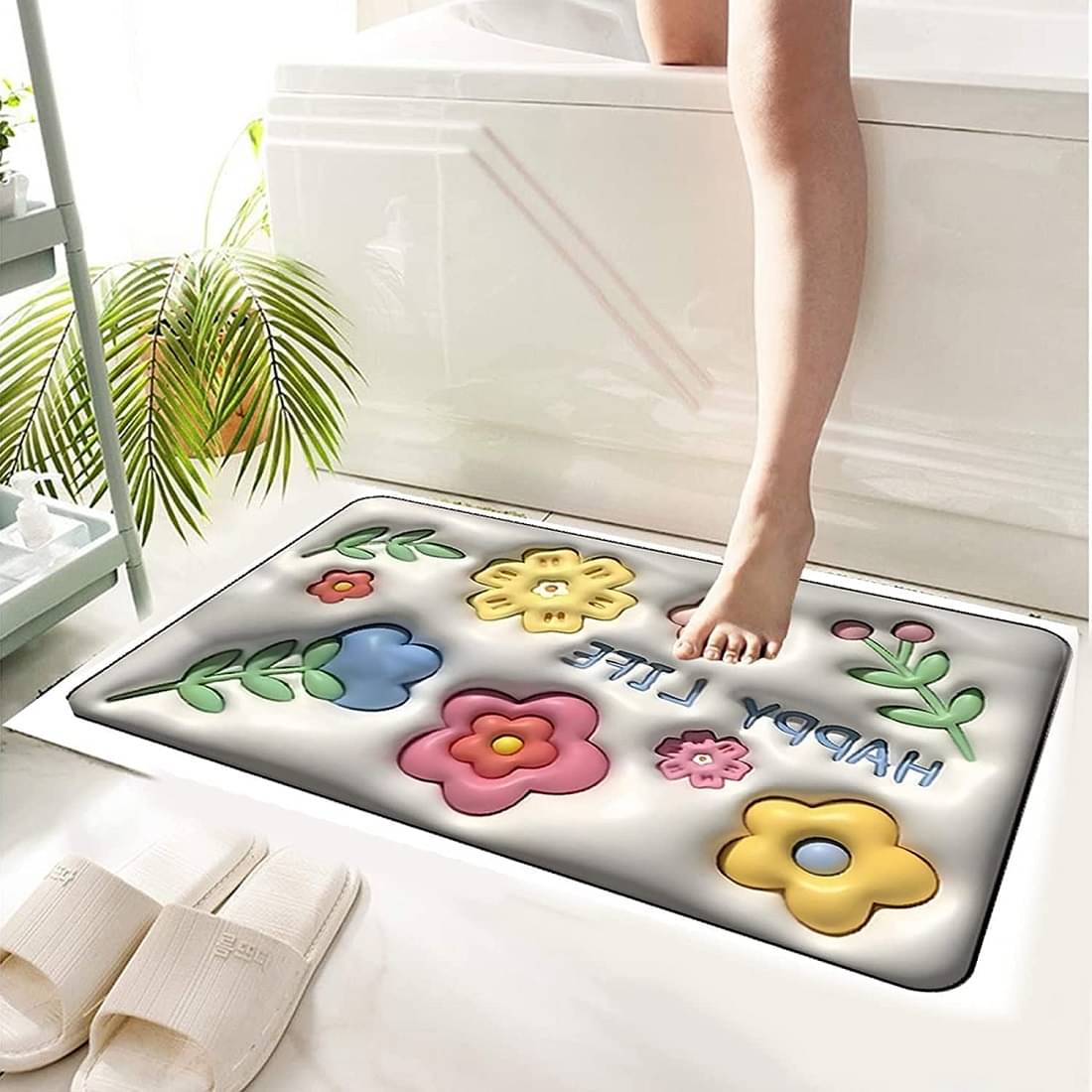 RAMDEV ENTERPRISE Rubber Bath Mat 40x60 cm ( Pack of 1 ) - Multicolor RAMDEV ENTERPRISE Rubber Bath Mat 40x60 cm ( Pack of 1 ) - Multicolor