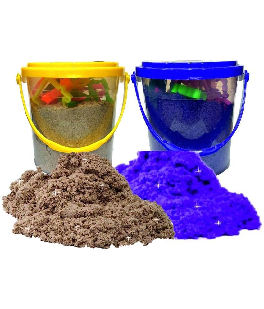     			Rabbit 1Kg Magic Flow Sand Buckets Pack of 2 For Kids.(Brown-Purple)