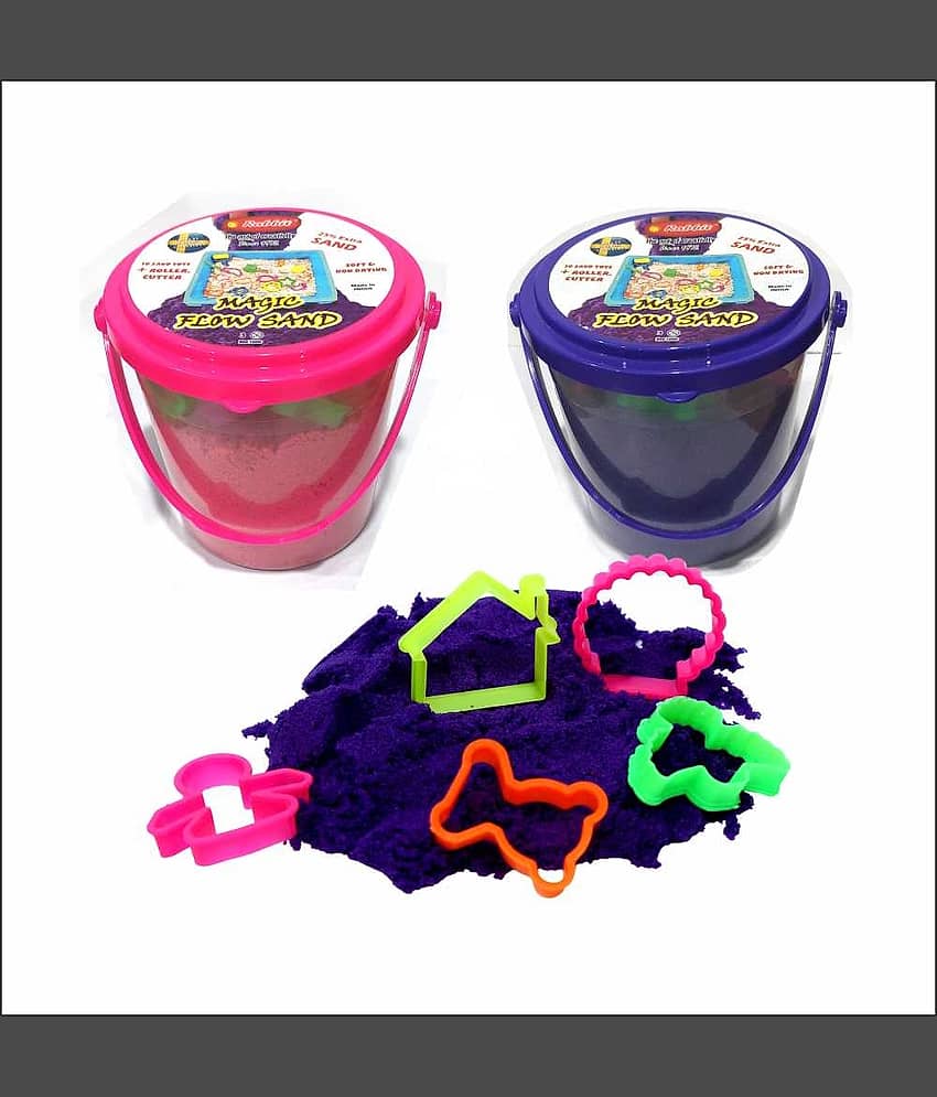 Rabbit 1Kg Magic Flow Sand Buckets Pack of 2 For Kids.(Pink-Purple) - Stationery | Buy online on ZillyBuy