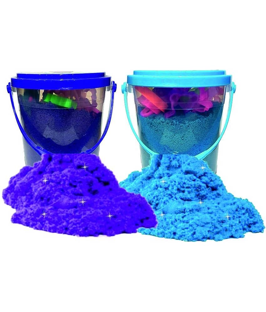 Rabbit 1Kg Magic Flow Sand Buckets Pack of 2 For Kids.(Blue-Purple) - Stationery | Buy online on ZillyBuy
