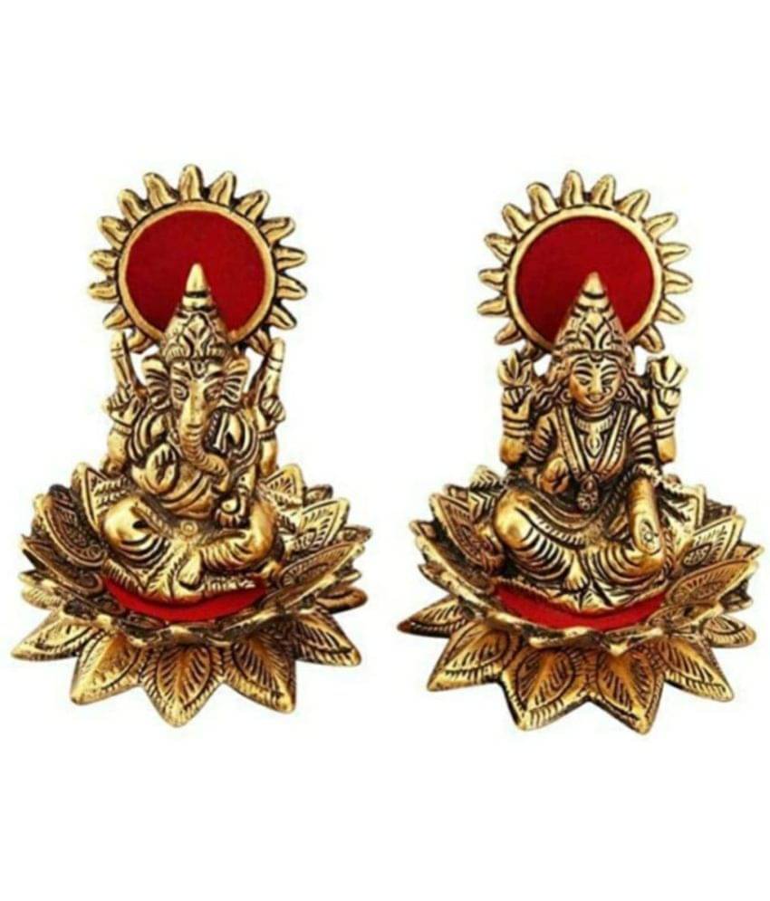     			VARKAUS - Brass Laxmi Ganesh Idol ( 10 cm )