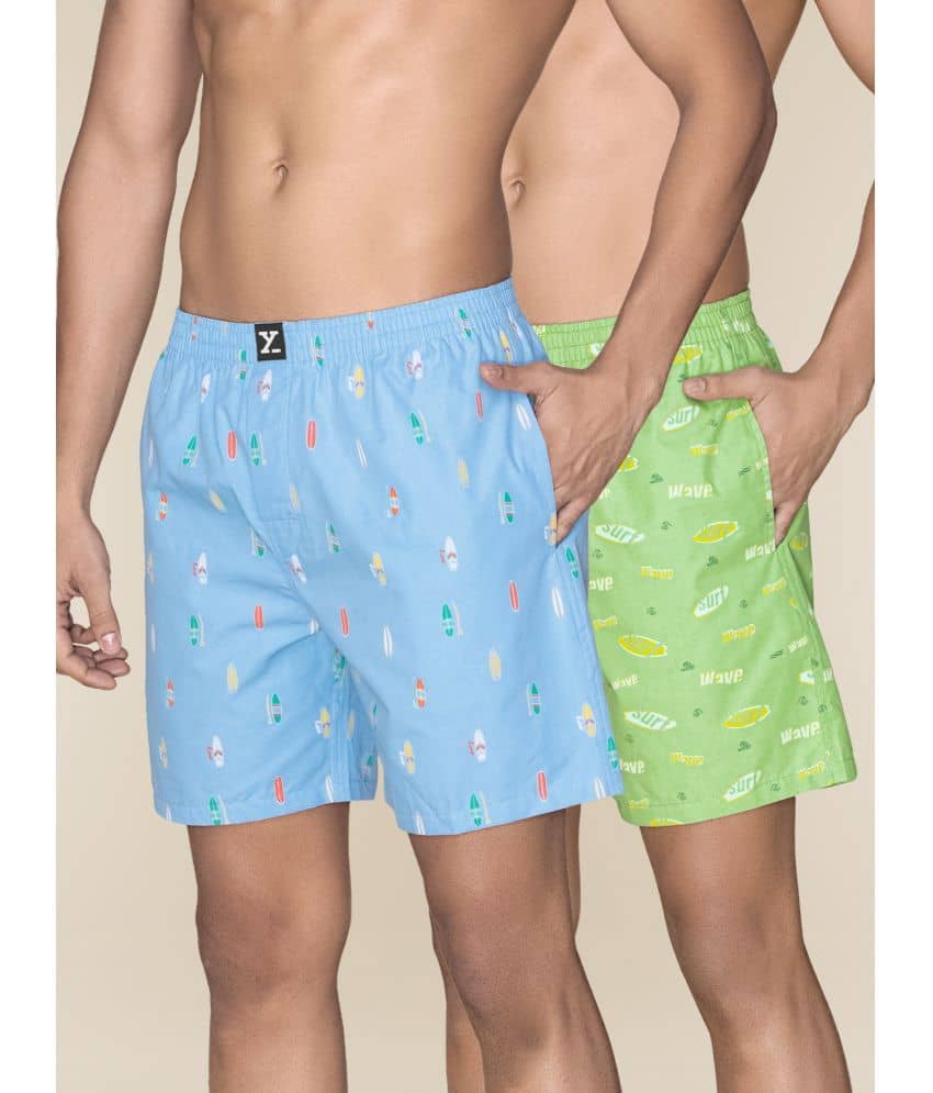 XYXX Pack of 2 Cotton Boxers For Men's ( Multi )