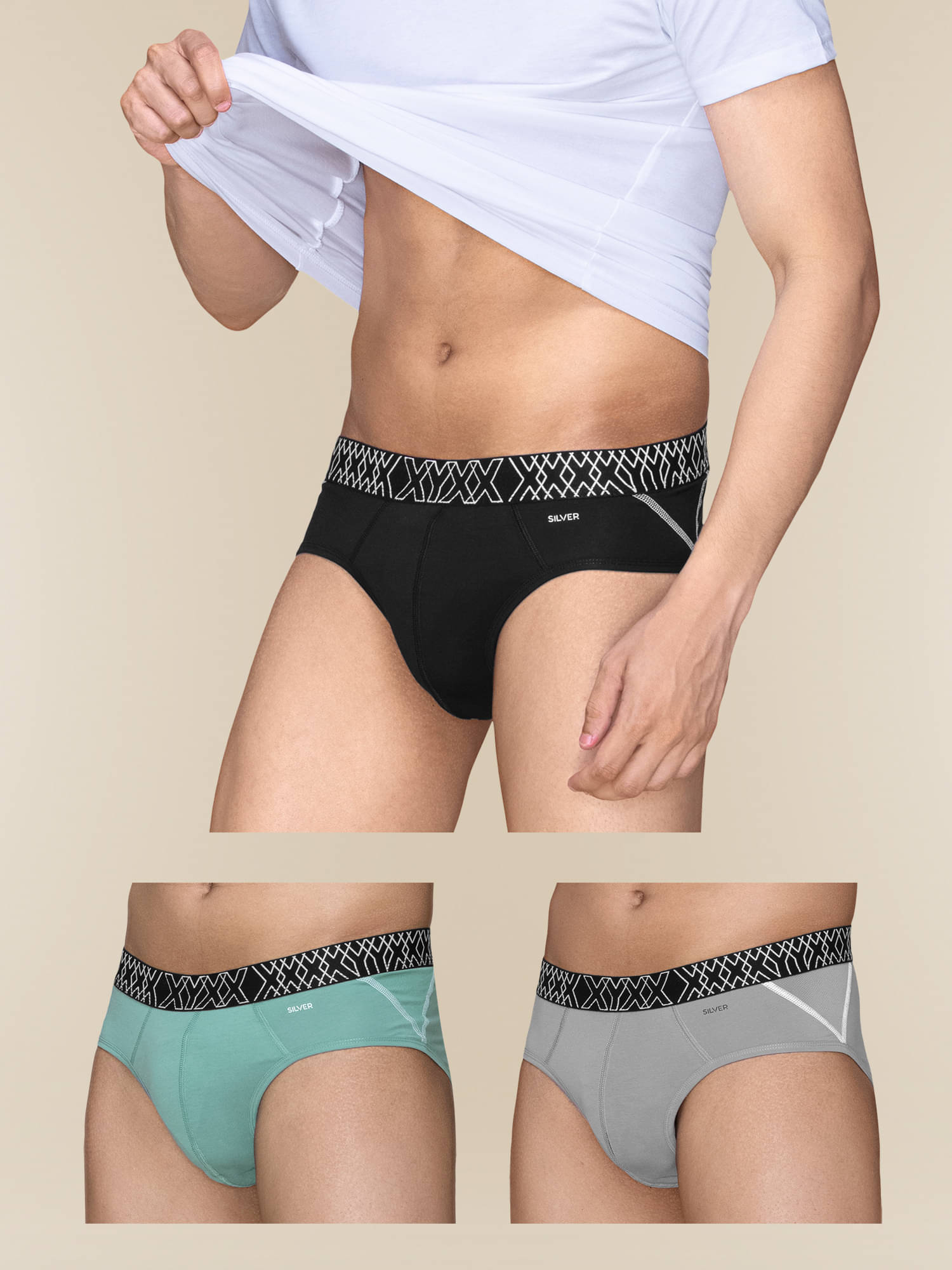 XYXX Pack of 3 Cotton Briefs For Men's ( Multicolor ) XYXX Pack of 3 Cotton Briefs For Men's ( Multicolor )
