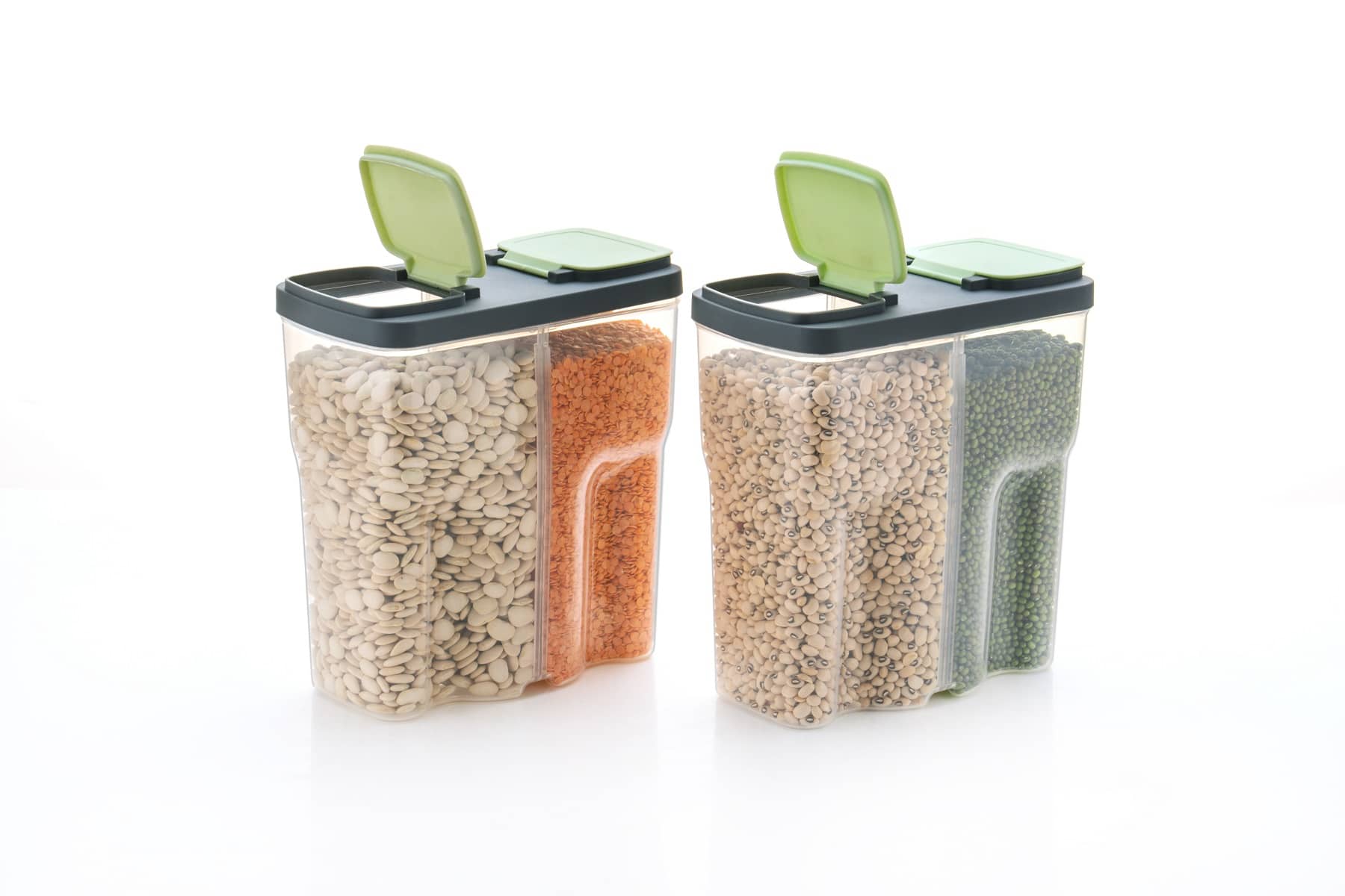 iview kitchenware - Grocery/Food/Pasta Polyproplene Green Dal Container ( Set of 2 )