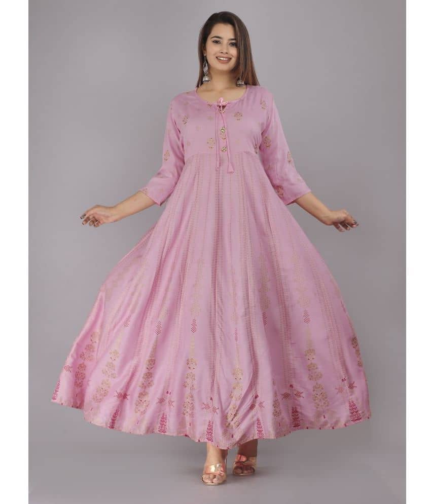 ANNEIV - Pink Rayon Women's Anarkali Kurti ( Pack of 1 ) - Kurtis, Tunics | Buy online on ZillyBuy
