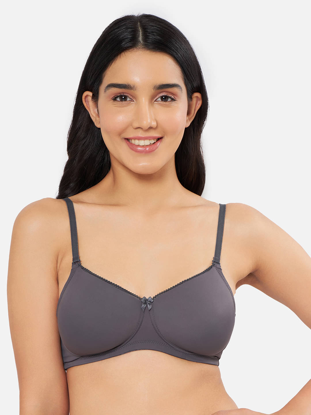 Amante Nylon Lightly Padded Women's T-Shirt Bra ( Dark Grey ) Amante Nylon Lightly Padded Women's T-Shirt Bra ( Dark Grey )