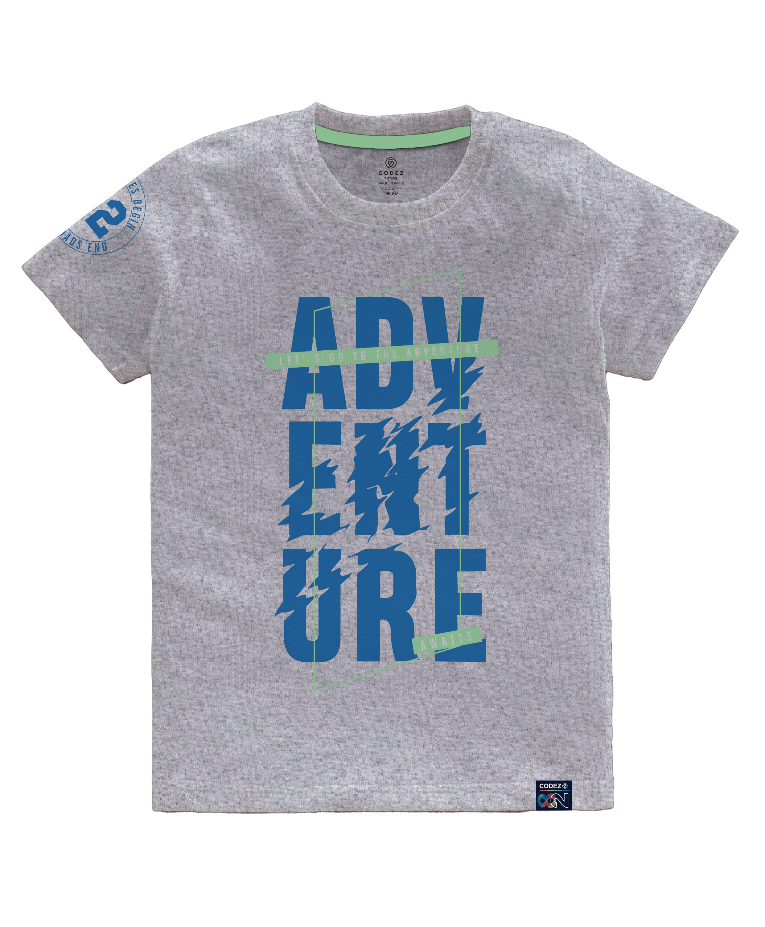     			CODEZ Pack of 1 Boys Cotton Blend T-Shirt ( Gray )