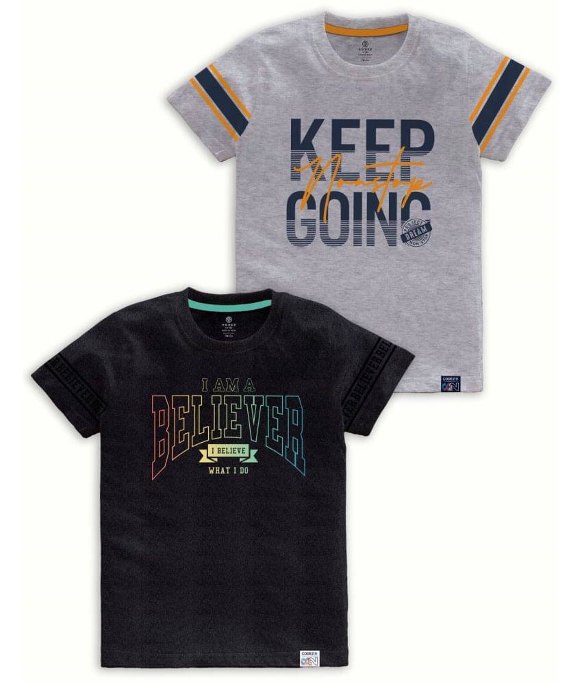     			CODEZ Pack of 2 Boys Cotton Blend T-Shirt ( Multi Color )