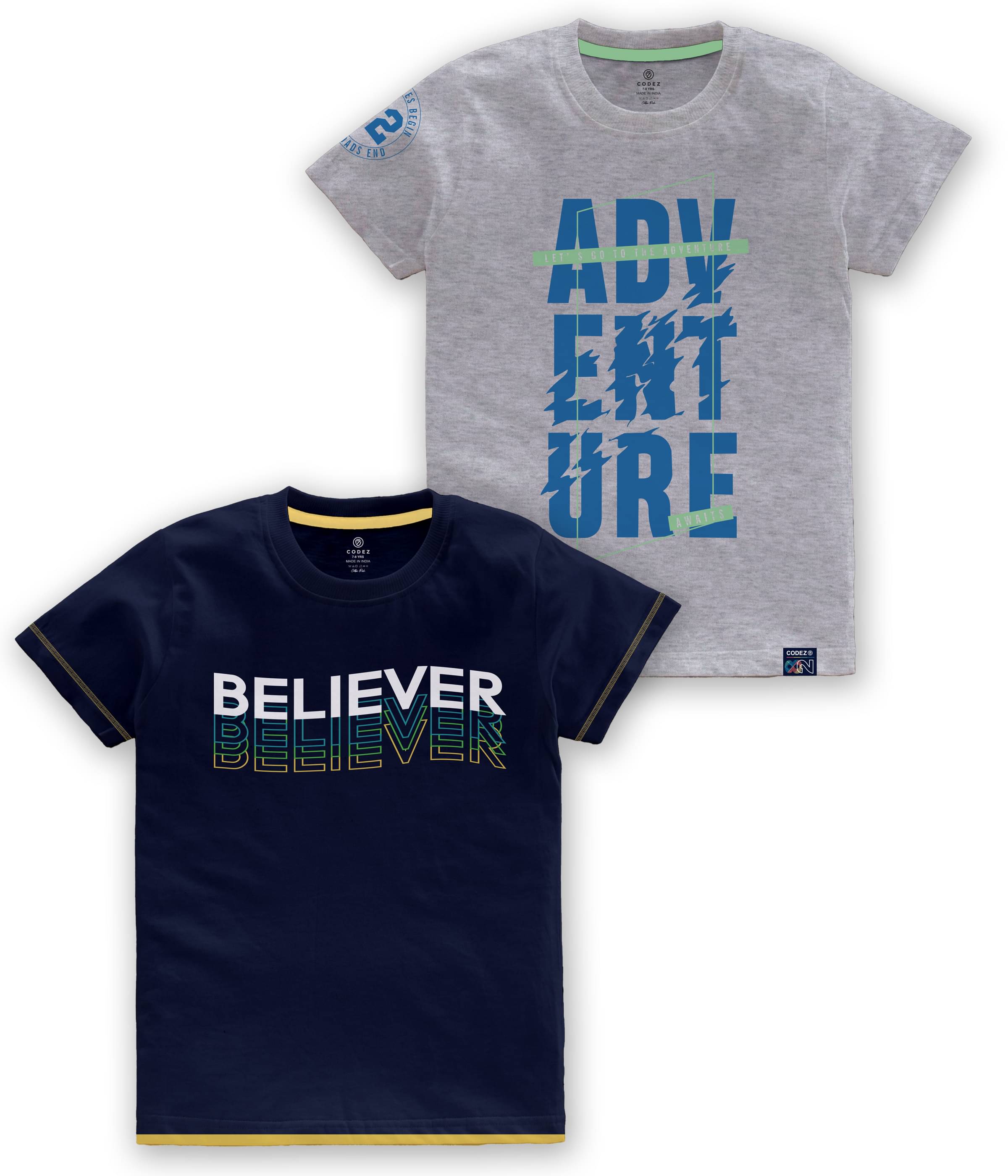     			CODEZ Pack of 2 Boys Cotton Blend T-Shirt ( Multi Color )