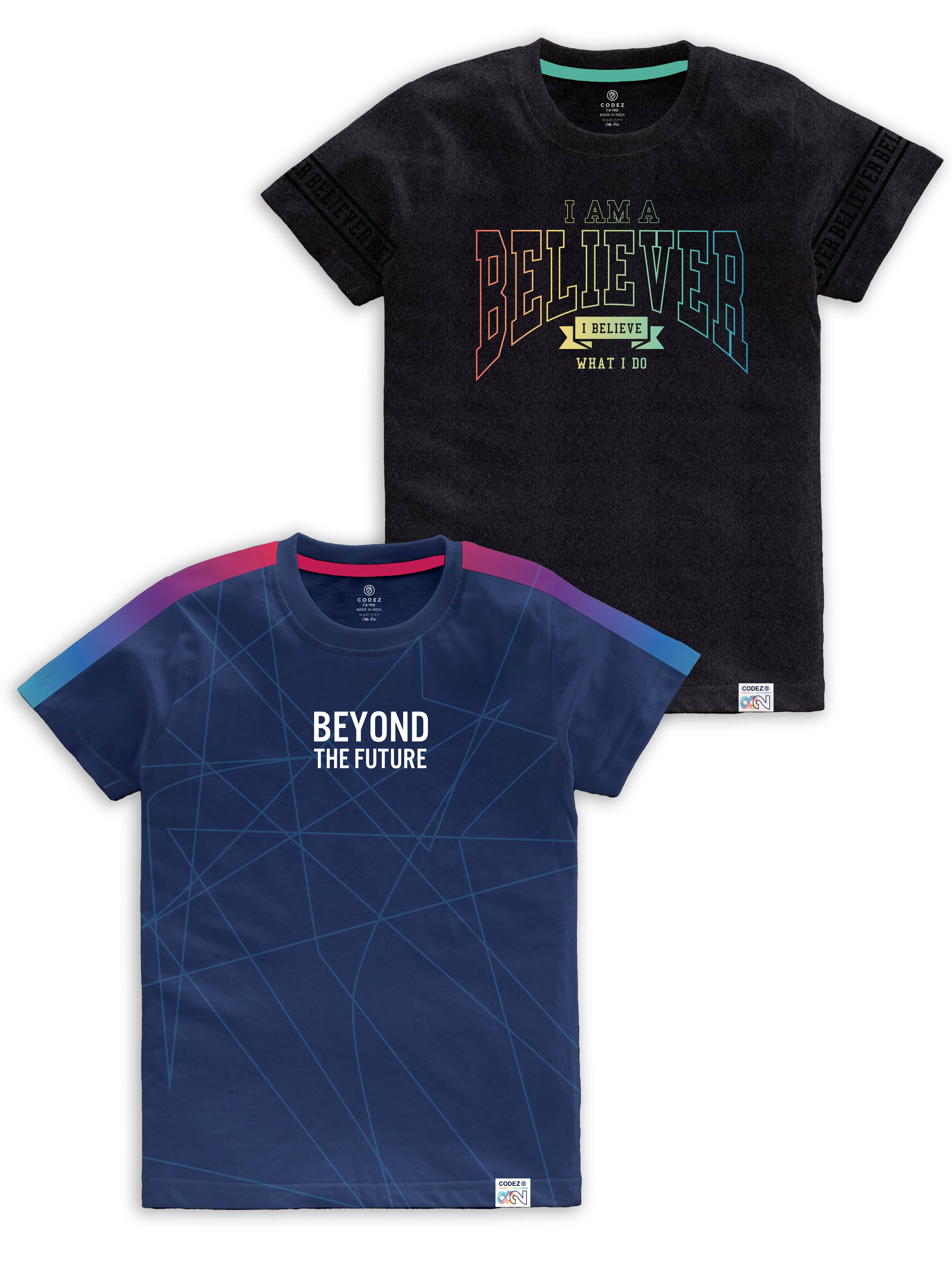     			CODEZ Pack of 1 Boys Cotton Blend T-Shirt ( Multi Color )