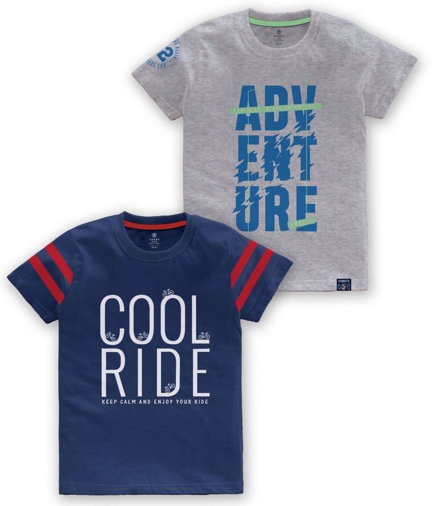     			CODEZ Pack of 2 Boys Cotton Blend T-Shirt ( Multi Color )