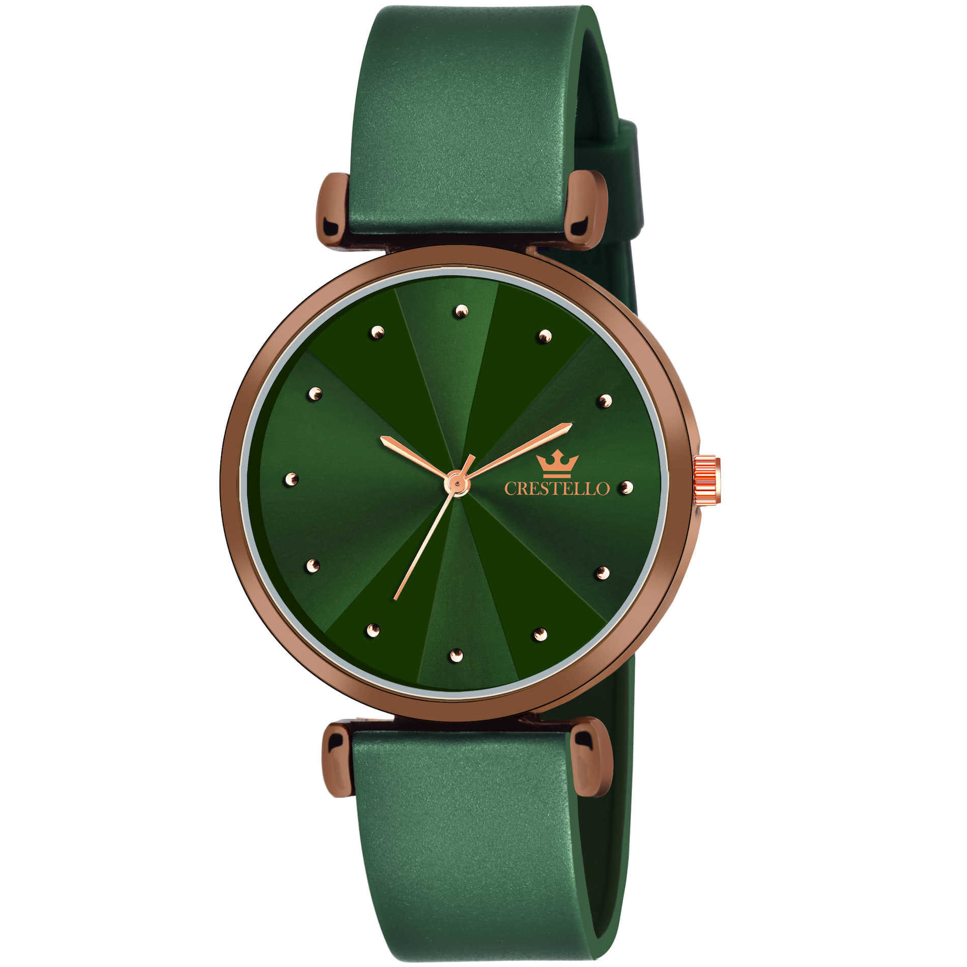 Crestello - Green Silicon Analog Womens Watch