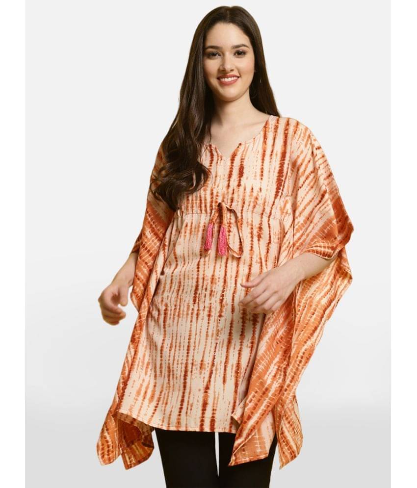 Fabflee Women's Crepe Kaftan ( Orange )     			Fabflee Women's Crepe Kaftan ( Orange )
