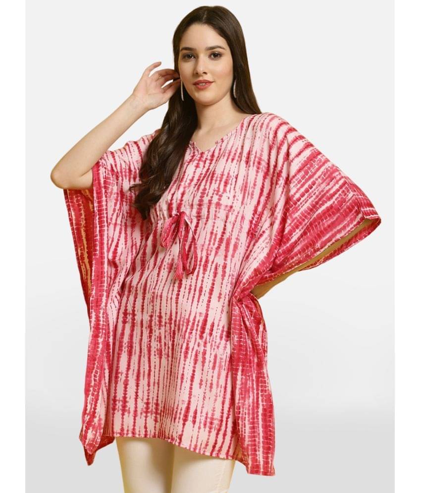 Fabflee Women's Crepe Kaftan ( Red )     			Fabflee Women's Crepe Kaftan ( Red )
