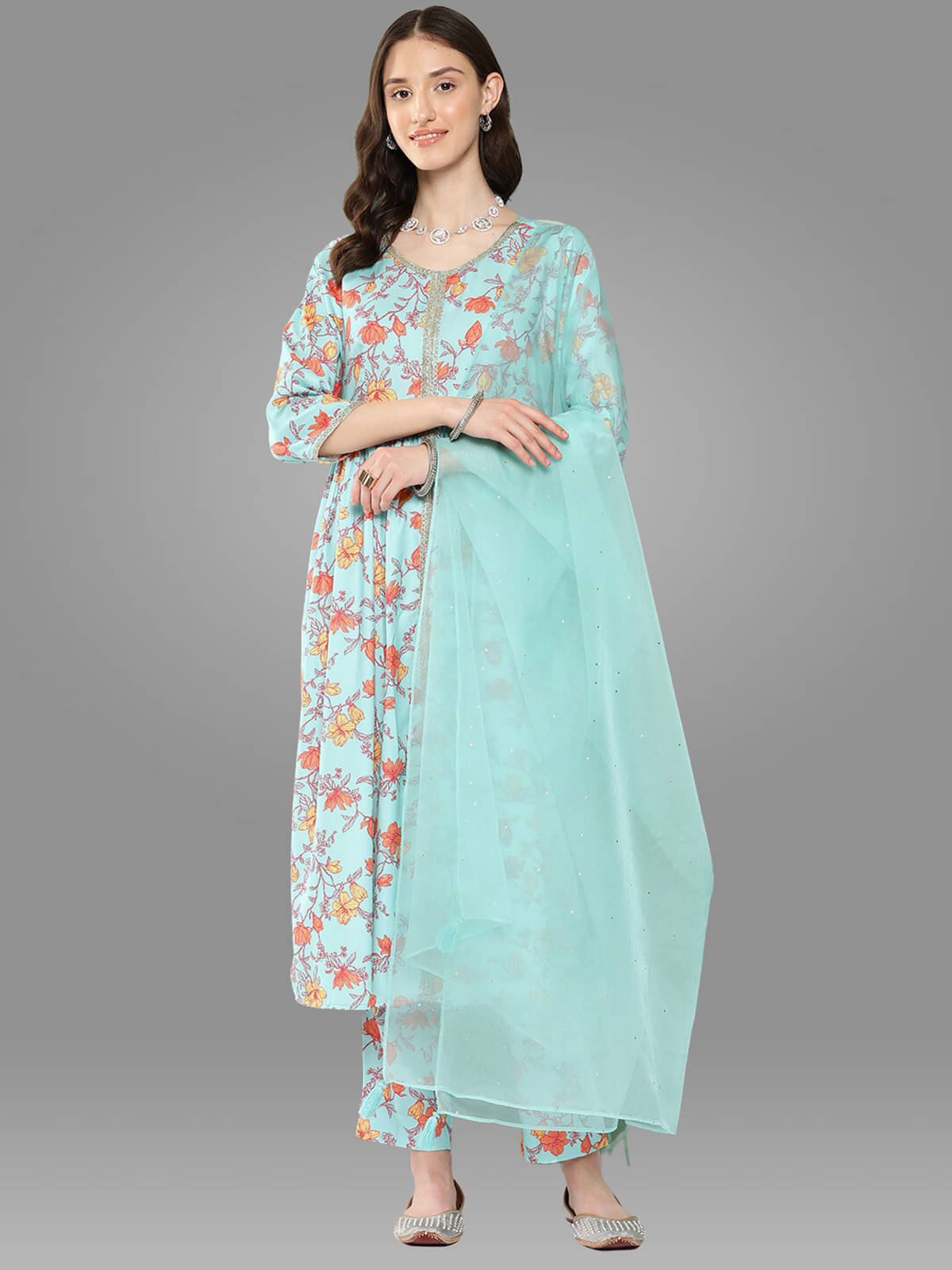 Janasya - Blue A-line Polyester Women's Stitched Salwar Suit ( Pack of 1 ) Janasya - Blue A-line Polyester Women's Stitched Salwar Suit ( Pack of 1 )