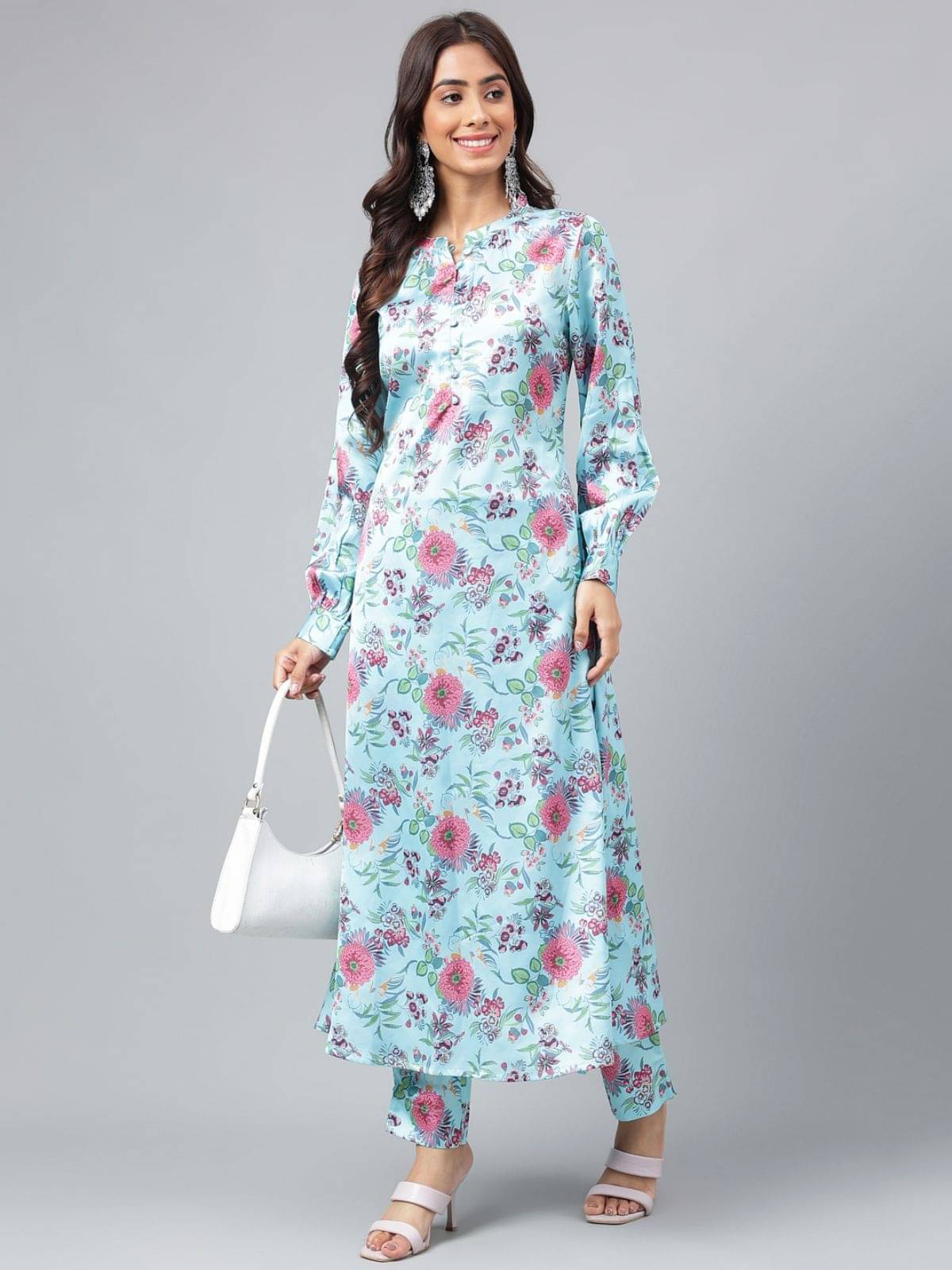     			Janasya - Blue Straight Satin Women's Stitched Salwar Suit ( Pack of 1 )