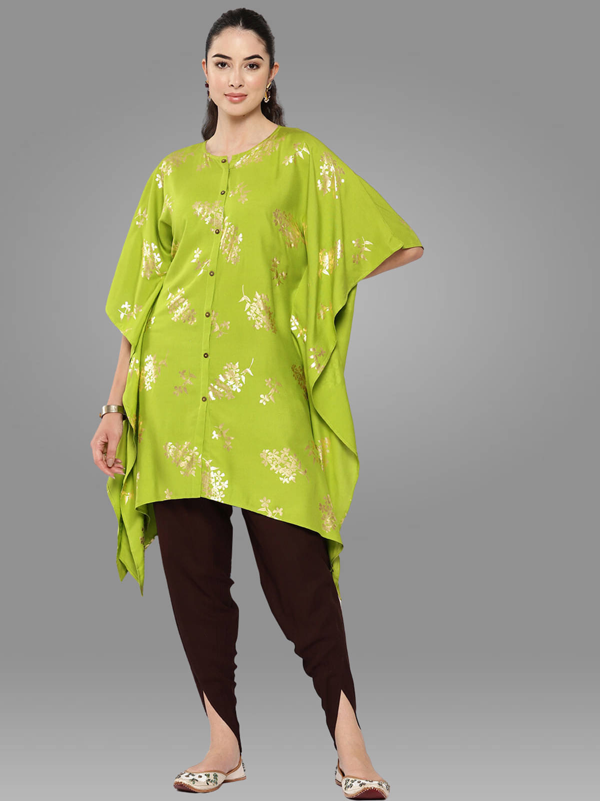 Janasya - Green Kaftan Rayon Women's Stitched Salwar Suit ( Pack of 1 )     			Janasya - Green Kaftan Rayon Women's Stitched Salwar Suit ( Pack of 1 )