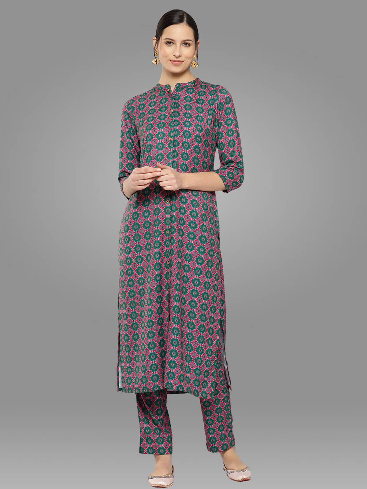     			Janasya - Multicolor Straight Polyester Women's Stitched Salwar Suit ( Pack of 1 )