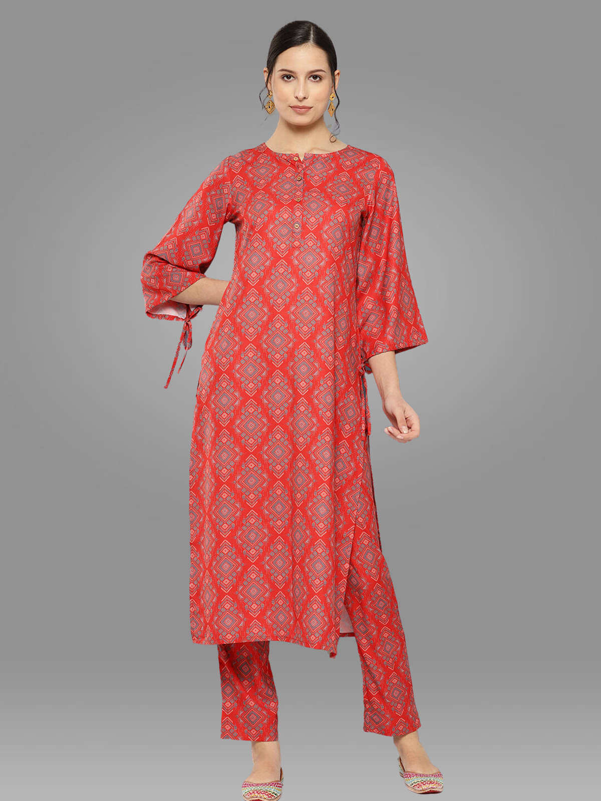 Janasya - Red Straight Polyester Women's Stitched Salwar Suit ( Pack of 1 )     			Janasya - Red Straight Polyester Women's Stitched Salwar Suit ( Pack of 1 )