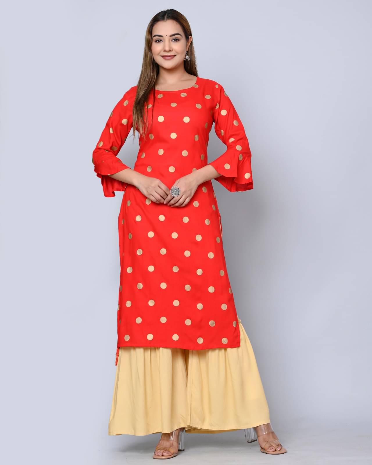     			MAUKA - Red Straight Rayon Women's Stitched Salwar Suit ( Pack of 1 )