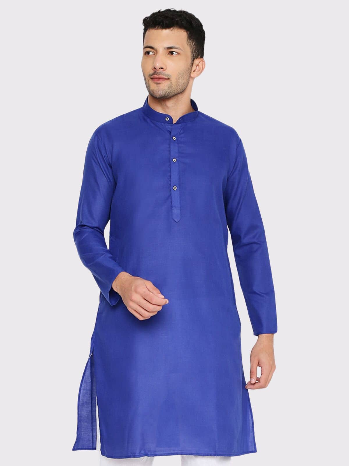Maharaja - Navy Blue Cotton Blend Men's Regular Kurta ( Pack of 1 ) - Kurtas & Kurta Sets | Buy online on ZillyBuy