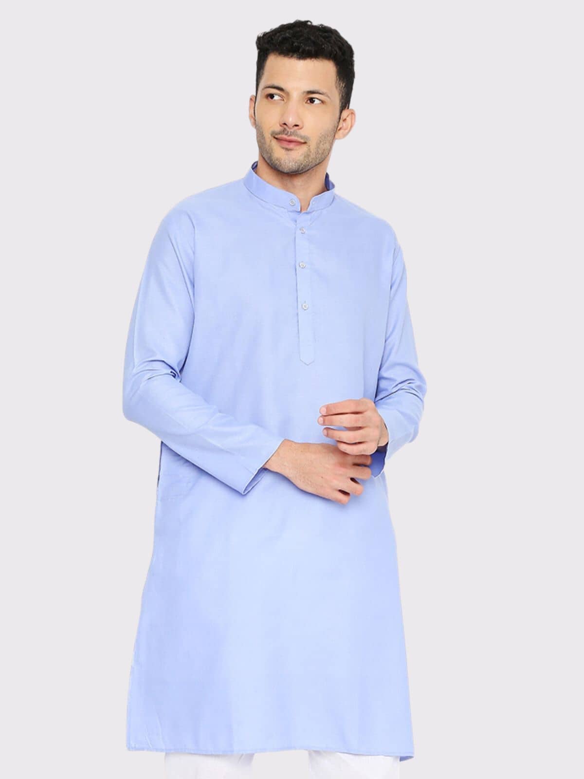 Maharaja - Sky Blue Cotton Blend Men's Regular Kurta ( Pack of 1 ) - Kurtas & Kurta Sets | Buy online on ZillyBuy