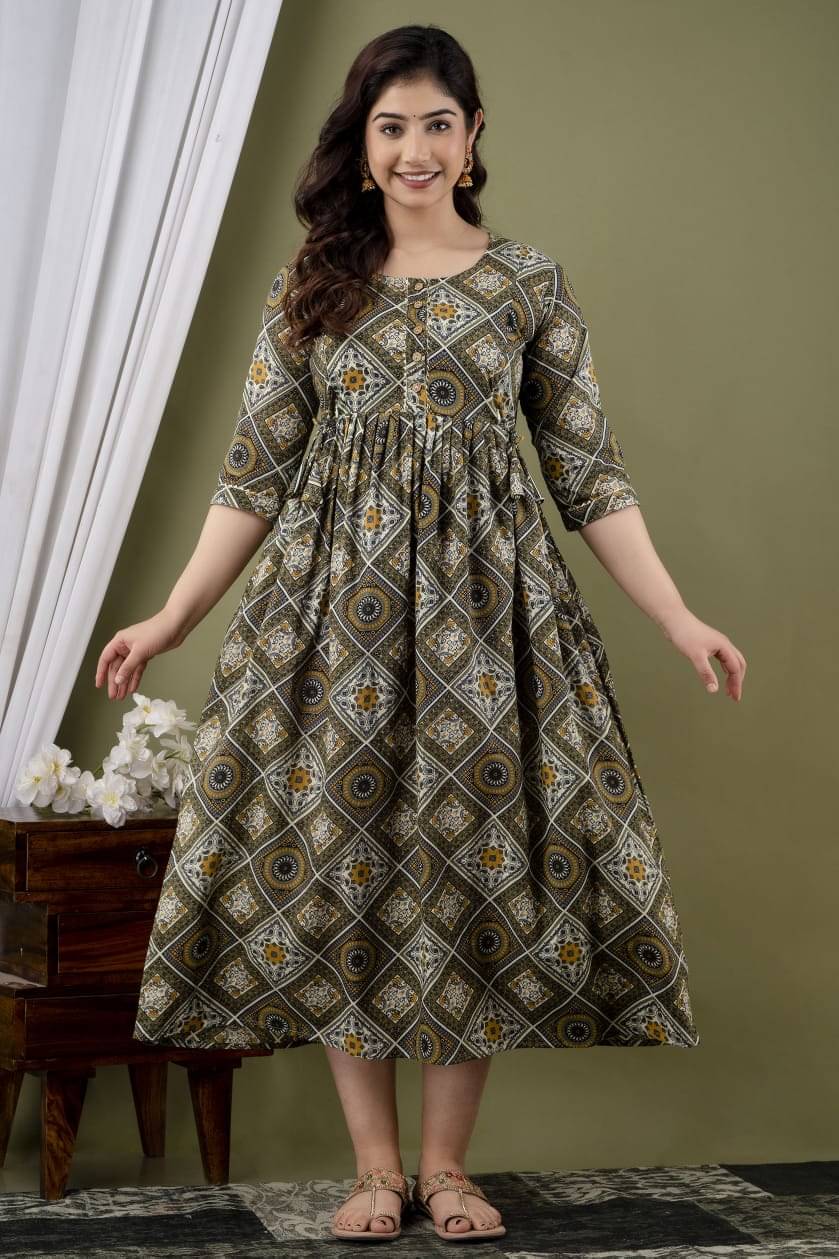 Nevisha Style Grey Cotton Maternity Kurta Single Nevisha Style Grey Cotton Maternity Kurta Single