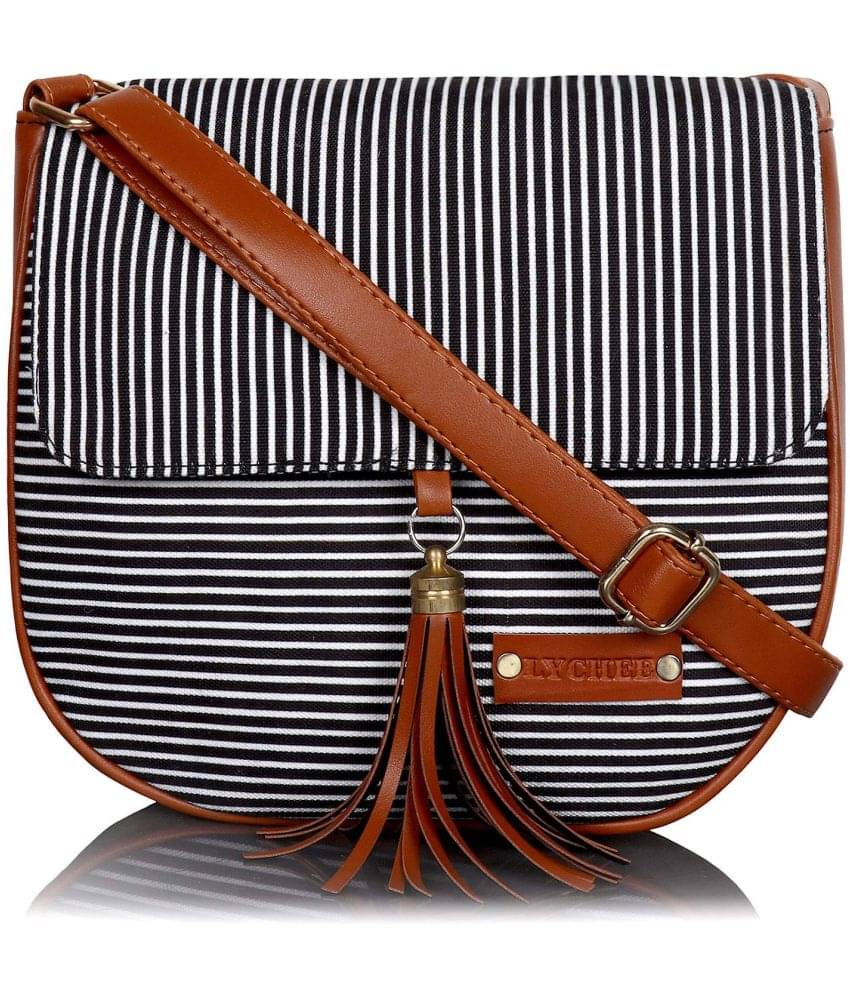     			SAKWOODS Sling Bag Canvas Set of 1 ( Black )