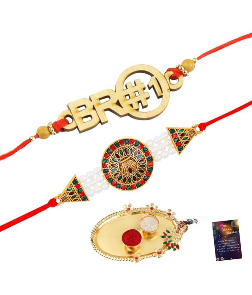     			Silver Shine - Multi Rakhi ( Pack of 2 )