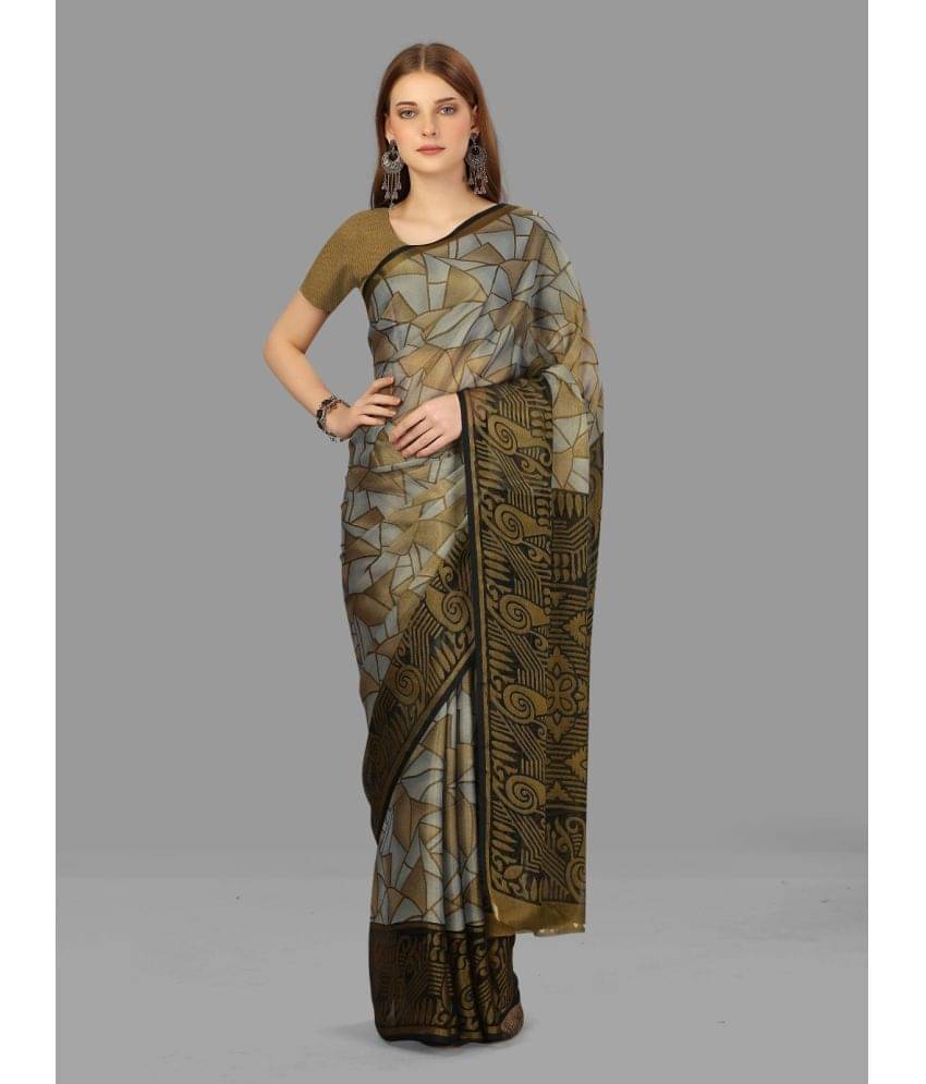     			Sitanjali Brasso Printed Saree With Unstitched Blouse Piece ( Grey )