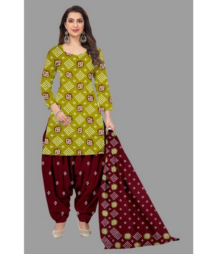 shree jeenmata collection - Unstitched Green Cotton Dress Material ( Pack of 1 ) shree jeenmata collection - Unstitched Green Cotton Dress Material ( Pack of 1 )