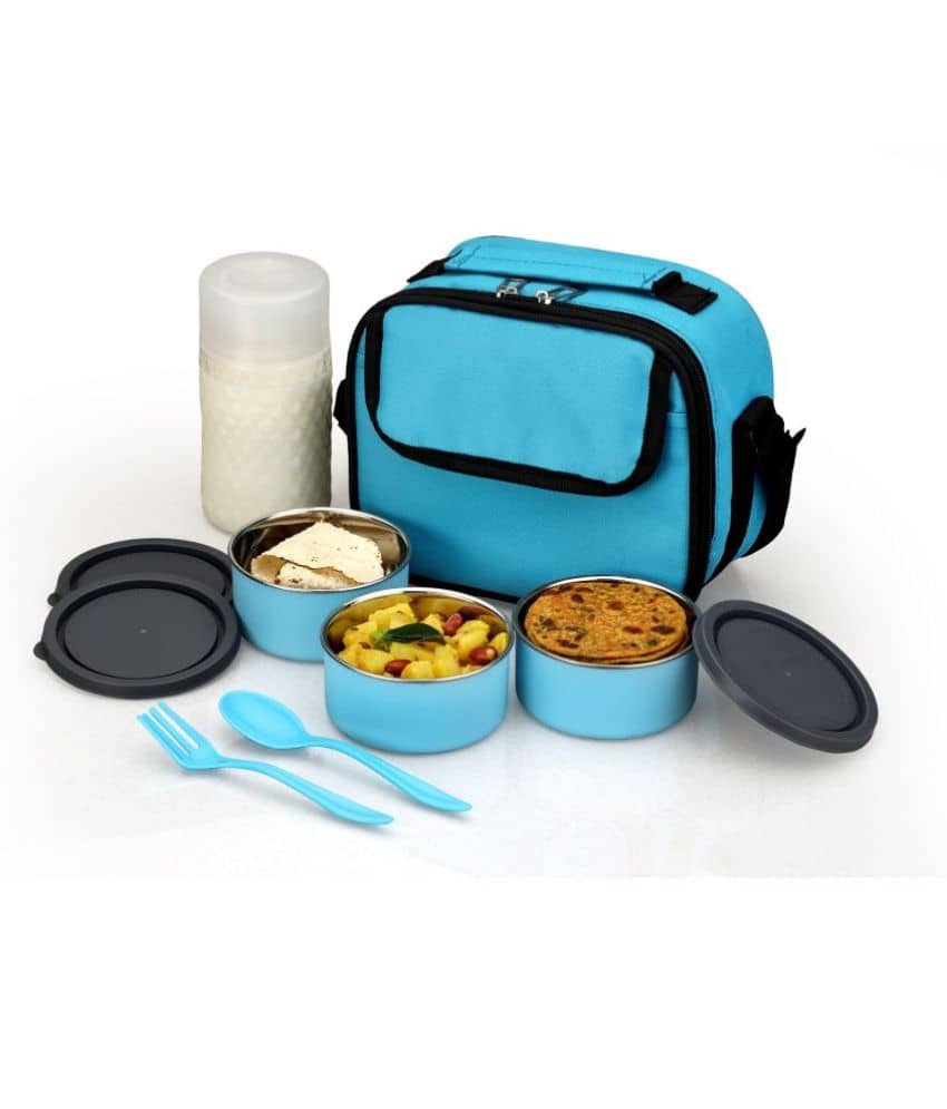 Analog kitchenware Lunch Box/Tiffin Stainless Steel Lunch Box 3 - Container ( Pack of 1 )