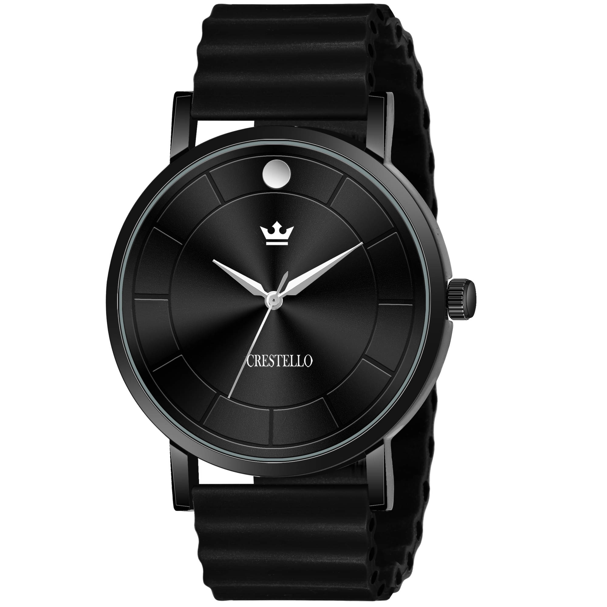     			Crestello - Black Silicon Analog Men's Watch