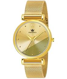 Crestello - Gold Metal Analog Womens Watch